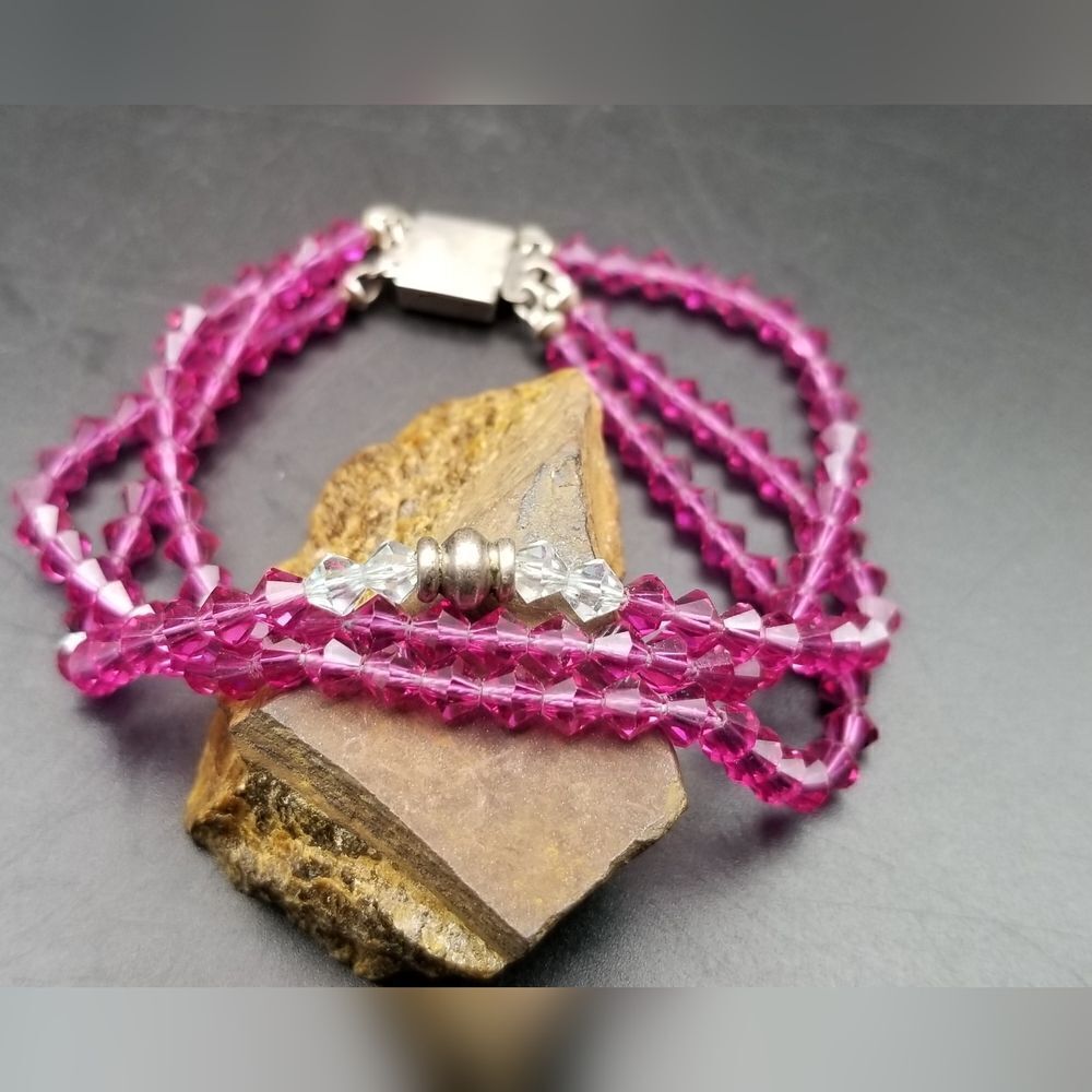Swarovski crystal barbie pink sterling silver bracelet B810